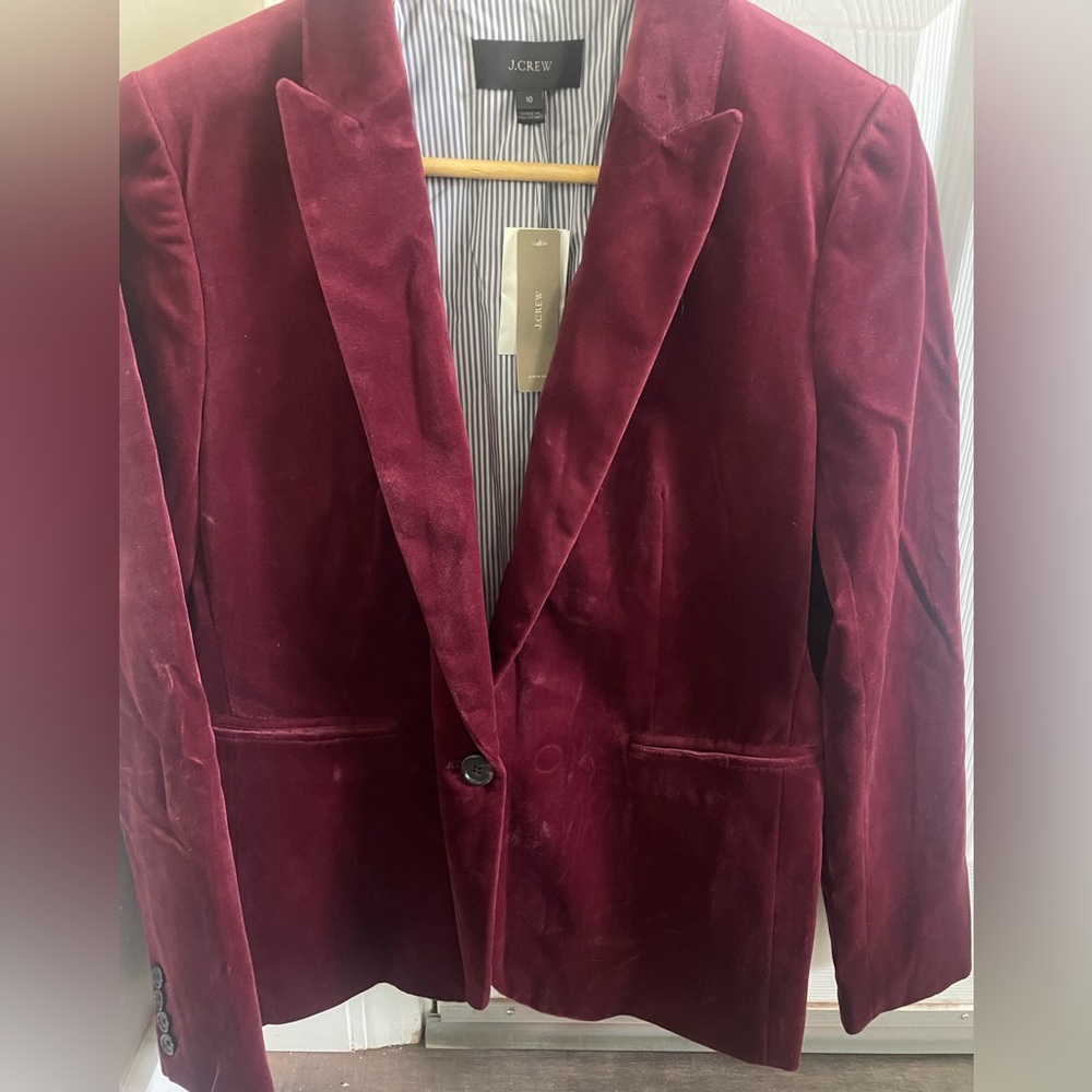 J.Crew women’s velvet burgundy blazer, 10 NWT